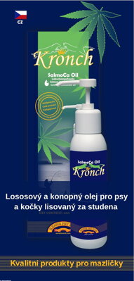 Kronch SalmonCA 250ml, lososový olej 80% a 20% konopného oleje Omega 3&6 a 9