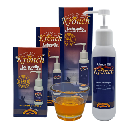 Kronch lososový olej  pro psy a kočky  500 ml + vzorek granulií zdarma