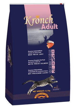 Granulované krmivo pro kočky Kronch Adult 7,5 Kg (10 sáčků  x 750g)