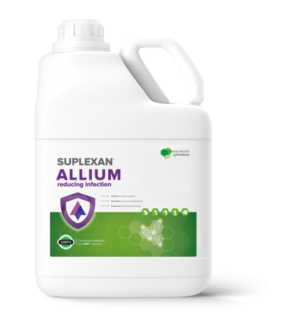 SUPLEXAN® ALLIUM je tekuté doplňkové krmivo pro drůbež a prasata 1 litr