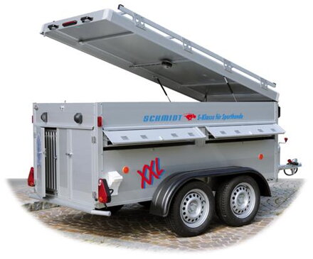 Přívěsný vozík za auto pro psy model SH - 4 Maxi tandem 