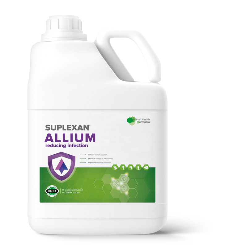 SUPLEXAN® ALLIUM je tekuté doplňkové krmivo pro drůbež a prasata 1 litr