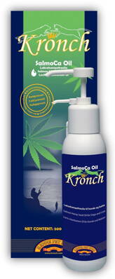 Kronch SalmonCA 500ml,  lososový olej 80% a 20% konopného oleje, Omega 3&6 a 9