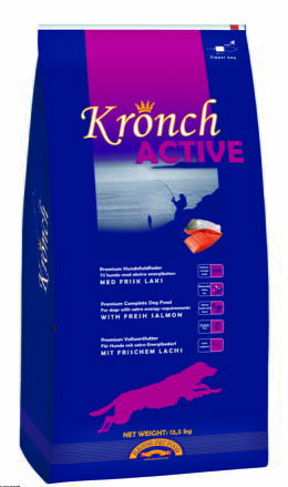 Kronch Active kompletní krmivo pro psy z lososa 13,5 Kg